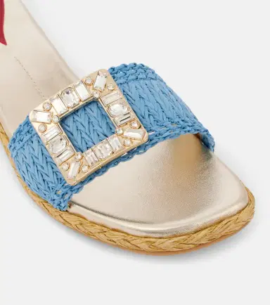 Roger Vivier Espa embellished raffia slides | Thumbnail 3