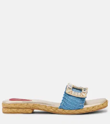 Roger Vivier Espa embellished raffia slides | Thumbnail 4