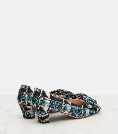 Valentino Garavani Bowow 45 bow-detail tweed pumps | Thumbnail 2