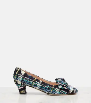 Valentino Garavani Bowow 45 bow-detail tweed pumps | Thumbnail 3
