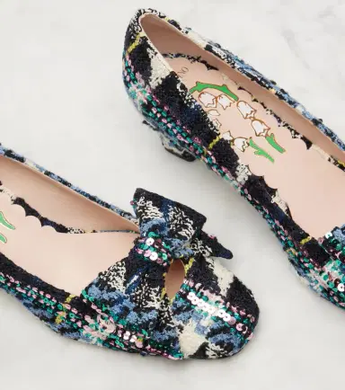 Valentino Garavani Bowow 45 bow-detail tweed pumps | Thumbnail 4