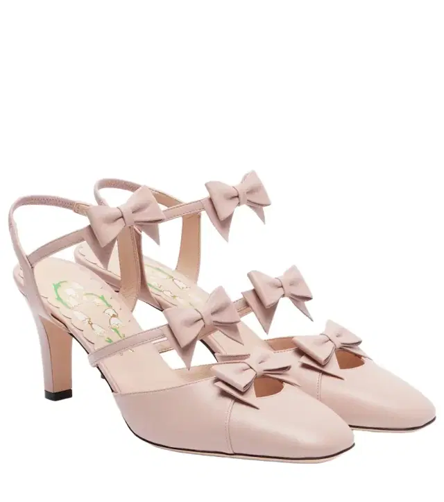 Valentino Garavani Bowow 75 leather slingback pumps