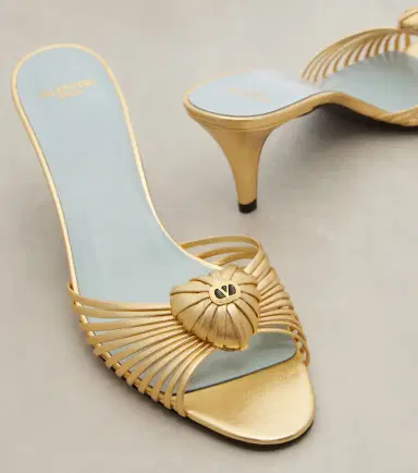 Valentino Garavani Caur Royal metallic leather mules | Thumbnail 2 Valentino Garavani Caur Royal metallic leather mules | Thumbnail 2