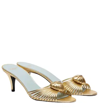 Valentino Garavani Caur Royal metallic leather mules | Thumbnail 1 Valentino Garavani Caur Royal metallic leather mules | Thumbnail 1