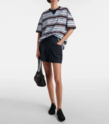Prada Pleated mohair and wool miniskirt | Thumbnail 2