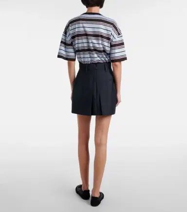 Prada Pleated mohair and wool miniskirt | Thumbnail 3