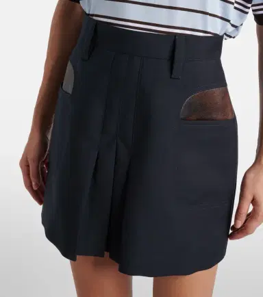 Prada Pleated mohair and wool miniskirt | Thumbnail 4