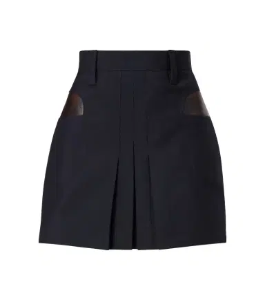 Prada Pleated mohair and wool miniskirt | Thumbnail 1