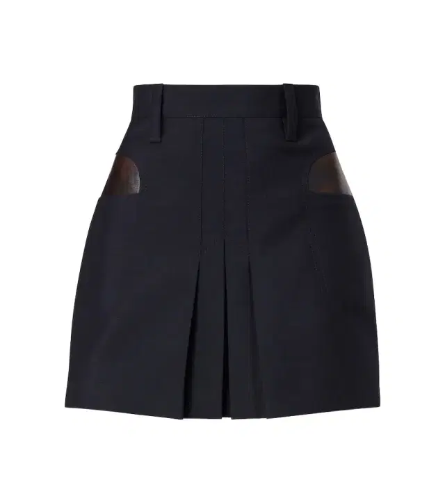 Pleated mohair and wool miniskirt