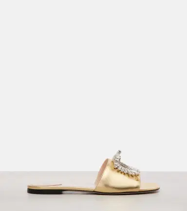 Valentino Garavani Adamantine embellished leather slides | Thumbnail 2