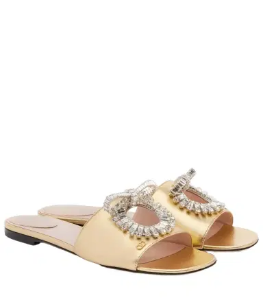 Valentino Garavani Adamantine embellished leather slides | Thumbnail 1