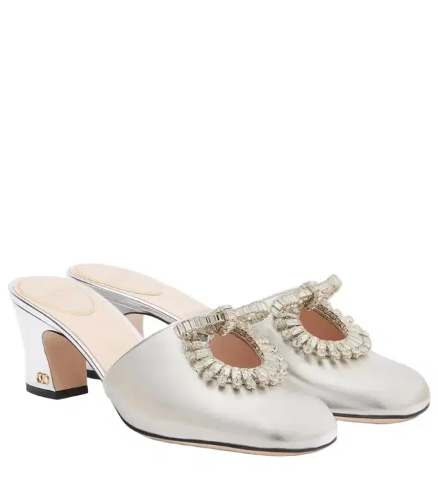 Valentino Garavani Adamantine 60 metallic leather mules