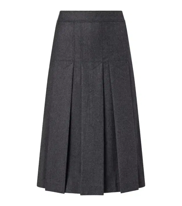 Prada Pleated virgin wool flannel midi skirt