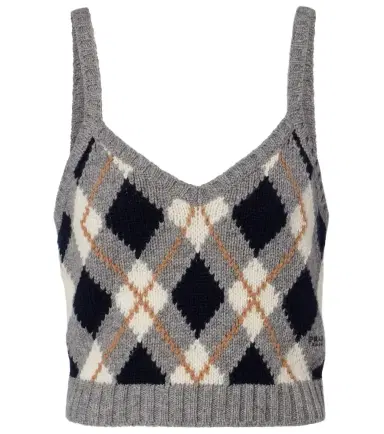 Prada Argyle cashmere crop top | Thumbnail 1