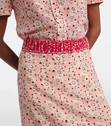 Prada Floral silk-blend pencil skirt | Thumbnail 3