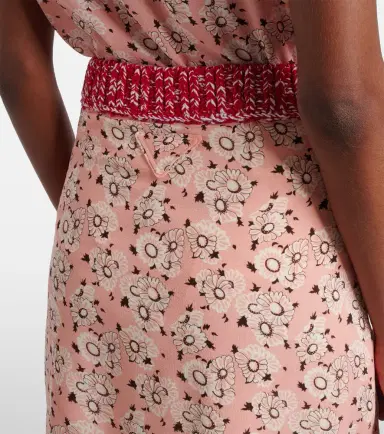 Prada Floral silk-blend pencil skirt | Thumbnail 6