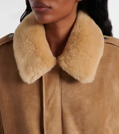 Prada Shearling-trimmed suede jacket | Thumbnail 2