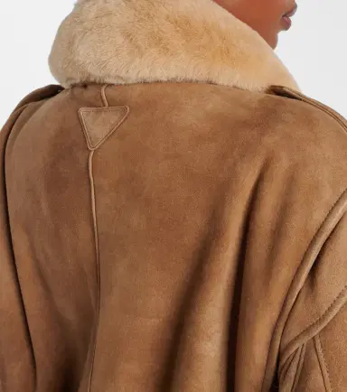 Prada Shearling-trimmed suede jacket | Thumbnail 3