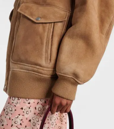Prada Shearling-trimmed suede jacket | Thumbnail 4