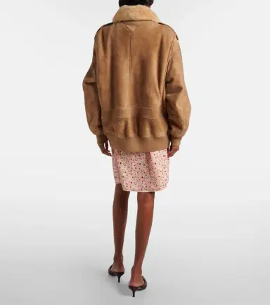 Prada Shearling-trimmed suede jacket | Thumbnail 5