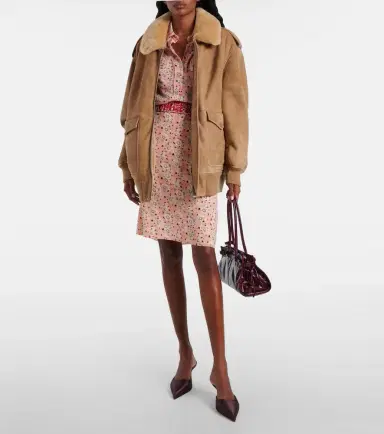 Prada Shearling-trimmed suede jacket | Thumbnail 7