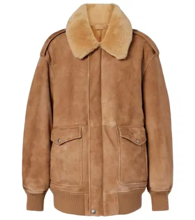 Prada Shearling-trimmed suede jacket | Thumbnail 1