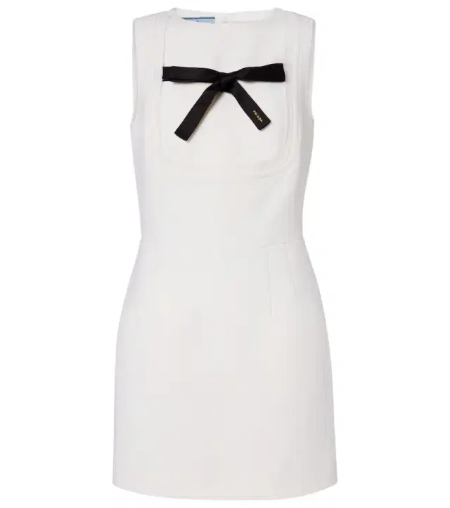 Prada Bow-detail virgin wool minidress