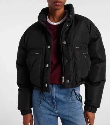 Prada Re-Nylon cropped down jacket | Thumbnail 2 Prada Re-Nylon cropped down jacket | Thumbnail 2