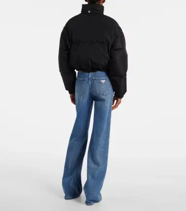 Prada Re-Nylon cropped down jacket | Thumbnail 4 Prada Re-Nylon cropped down jacket | Thumbnail 4