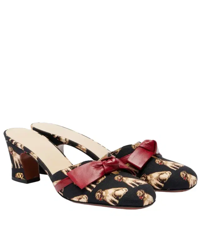 Valentino Garavani Knotty 60 printed leather mules