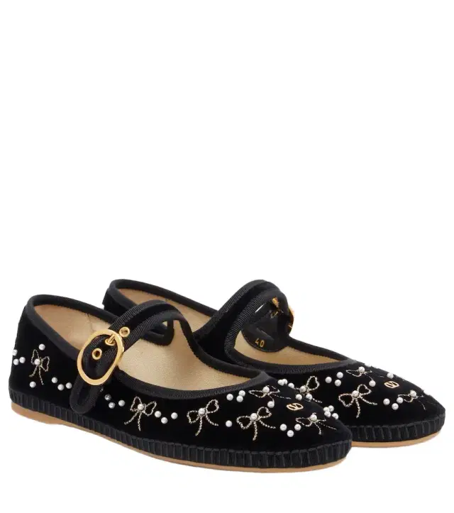 Valentino Garavani Endouce velvet Mary Jane flats