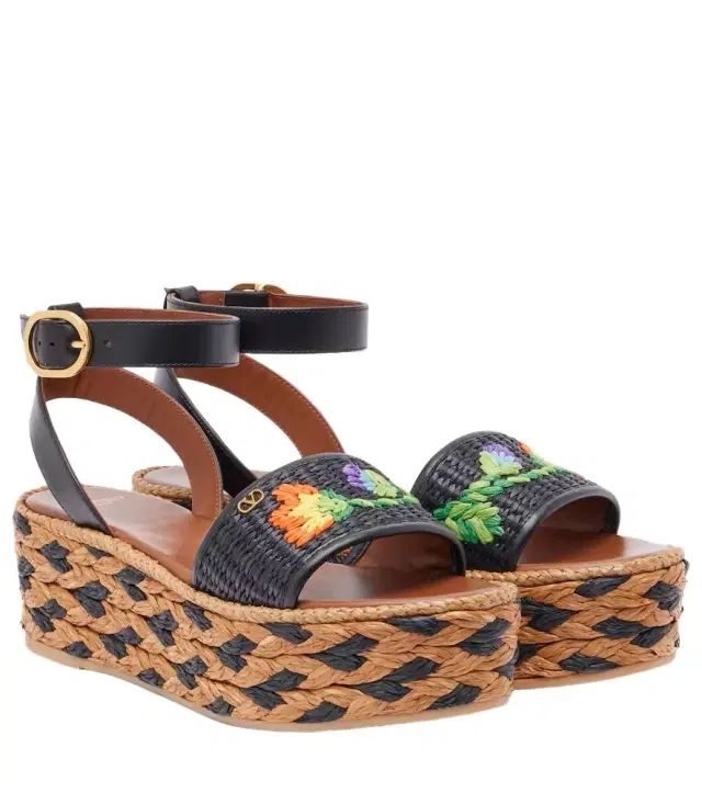 Valentino Garavani Bribri raffia espadrille wedges
