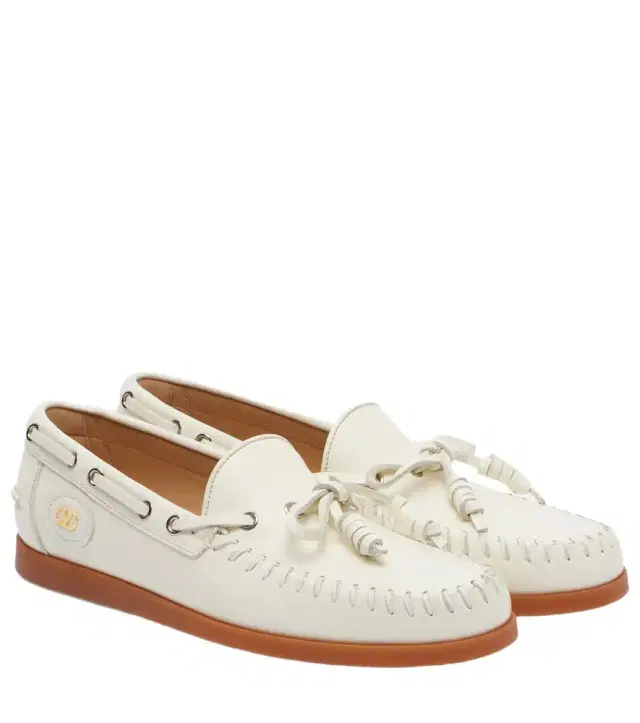 Valentino Garavani Palm Avenue VLogo leather boat shoes