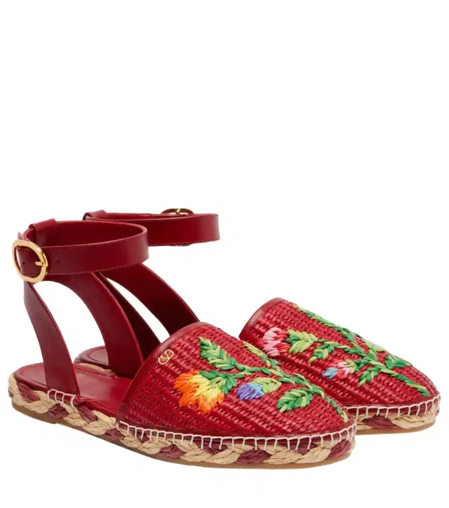 Valentino Garavani Bribri raffia and leather espadrilles