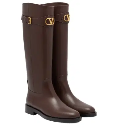 Valentino Garavani VLogo leather knee-high boots | Thumbnail 1 Valentino Garavani VLogo leather knee-high boots | Thumbnail 1