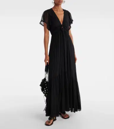 Isabel Marant Agathe gathered silk maxi dress | Thumbnail 5