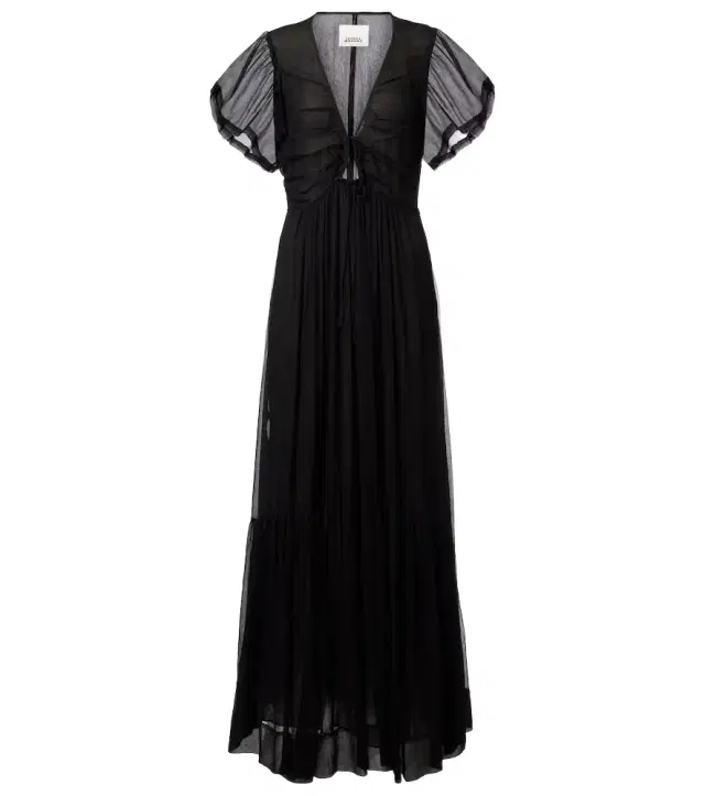 Isabel Marant Agathe gathered silk maxi dress
