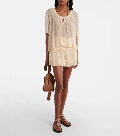 Isabel Marant Maelly shirred silk shorts | Thumbnail 2