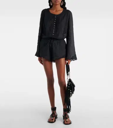 Isabel Marant Lola broderie anglaise ramie shorts | Thumbnail 3