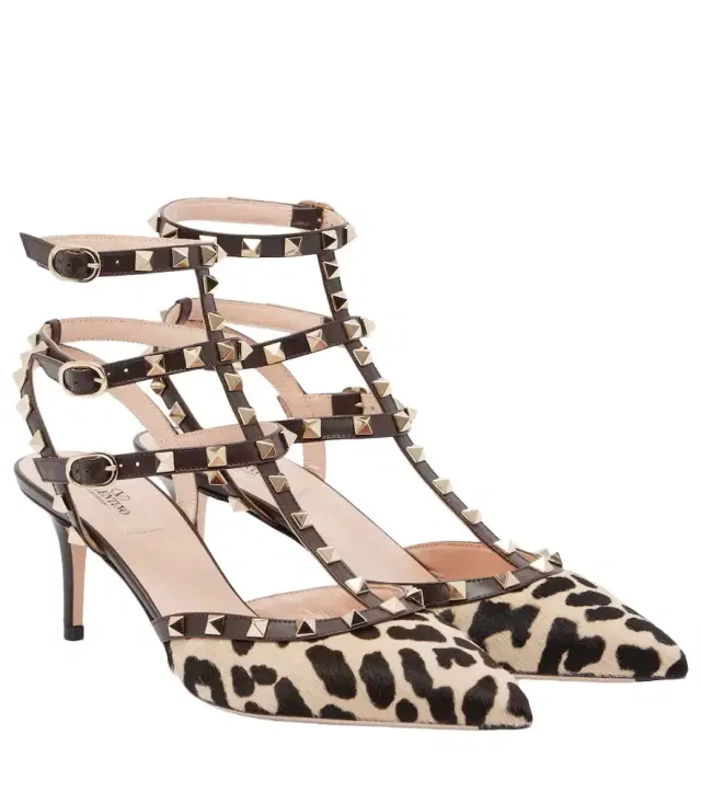Valentino Garavani Rockstud 65 calf hair pumps