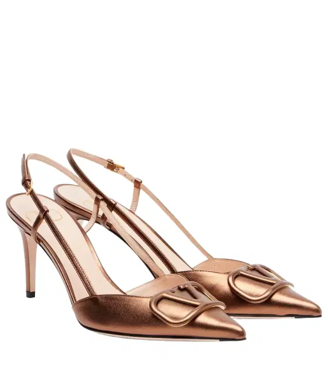 Valentino Garavani VLogo Signature 80 leather slingback pumps