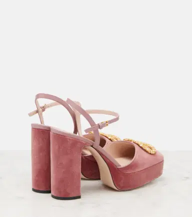 Valentino Garavani VLogo 115 velvet platform pumps | Thumbnail 3