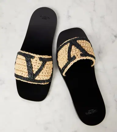 Valentino Garavani Viva Superstar embroidered crochet slides | Thumbnail 3