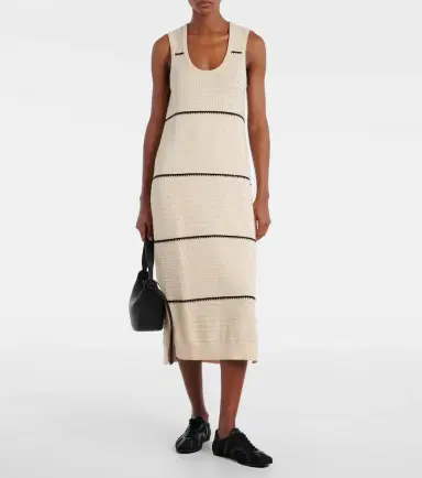 Varley Scott striped cotton midi dress | Thumbnail 2