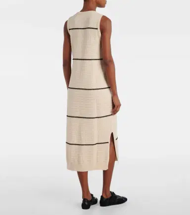 Varley Scott striped cotton midi dress | Thumbnail 5