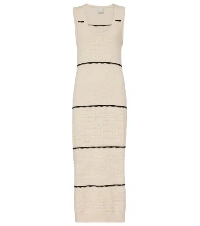 Varley Scott striped cotton midi dress