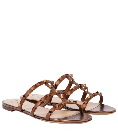 Valentino Garavani Rockstud metallic leather sandals | Thumbnail 1