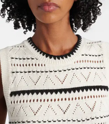 Varley Athena pointelle cotton sweater vest | Thumbnail 5
