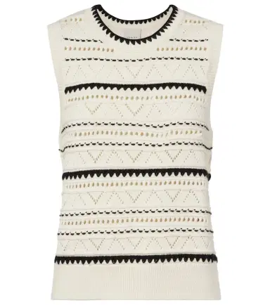 Varley Athena pointelle cotton sweater vest | Thumbnail 1