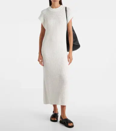 Varley Cheston pointelle cotton maxi dress | Thumbnail 2